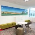 Office - Fusionopolis Innovis | Products Seen: [Gum - Half Fabric + Wood Chair, Colette Bench, Traxtor Table Base with Customised Laminate Top & Cuba Stool]<br />